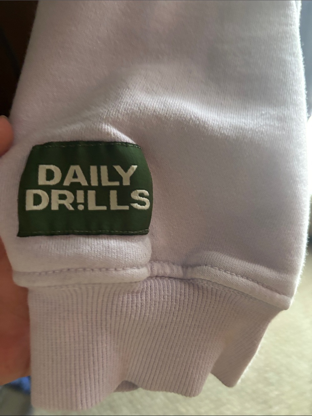 Daily Drills Lavender Jogger Bottoms with Green Logo